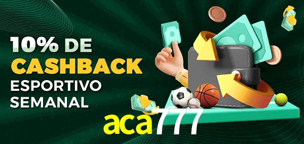 10% de bônus de cashback na aca777